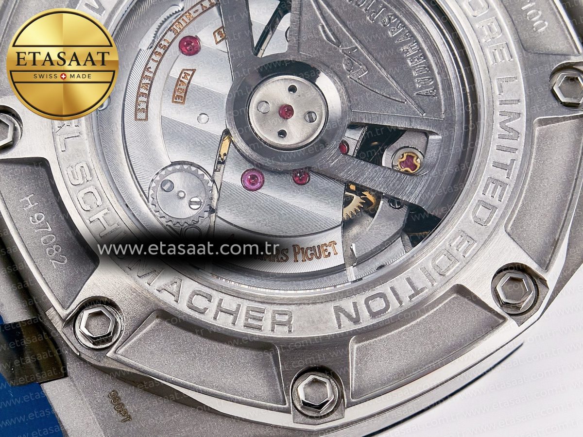 Audemars Piguet Royal Oak Offshore Schumacher Best Edition Gray/Blue Dial on Blue Rubber Strap A3126 - Görsel 23