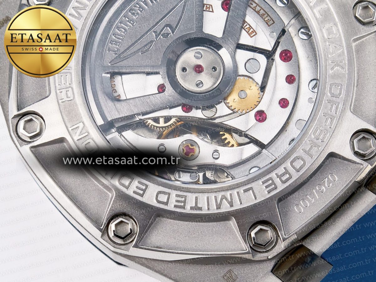 Audemars Piguet Royal Oak Offshore Schumacher Best Edition Gray/Blue Dial on Blue Rubber Strap A3126 - Görsel 24