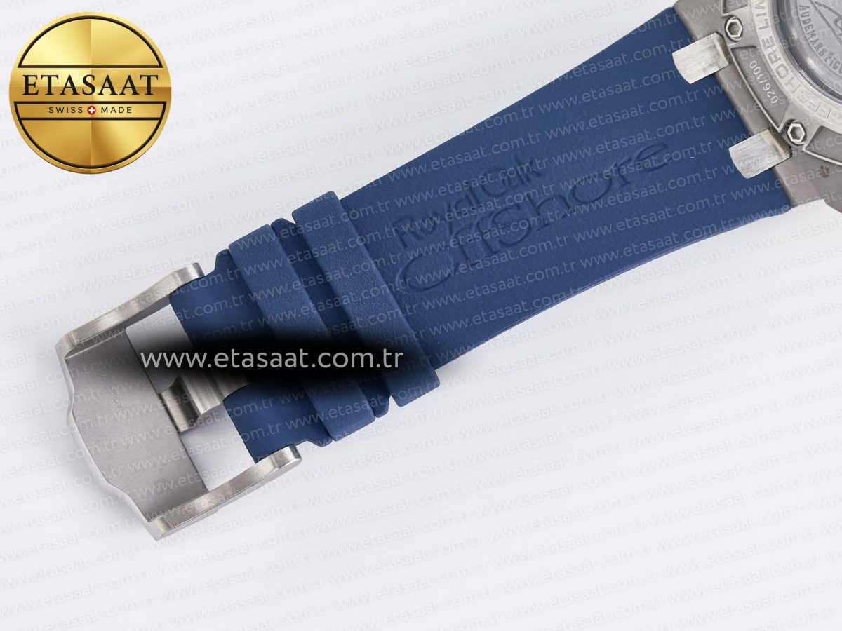 Audemars Piguet Royal Oak Offshore Schumacher Best Edition Gray/Blue Dial on Blue Rubber Strap A3126 - Görsel 27