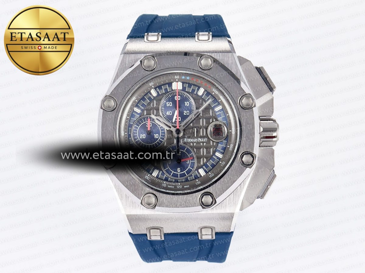 Audemars Piguet Royal Oak Offshore Schumacher Best Edition Gray/Blue Dial on Blue Rubber Strap A3126 - Görsel 3