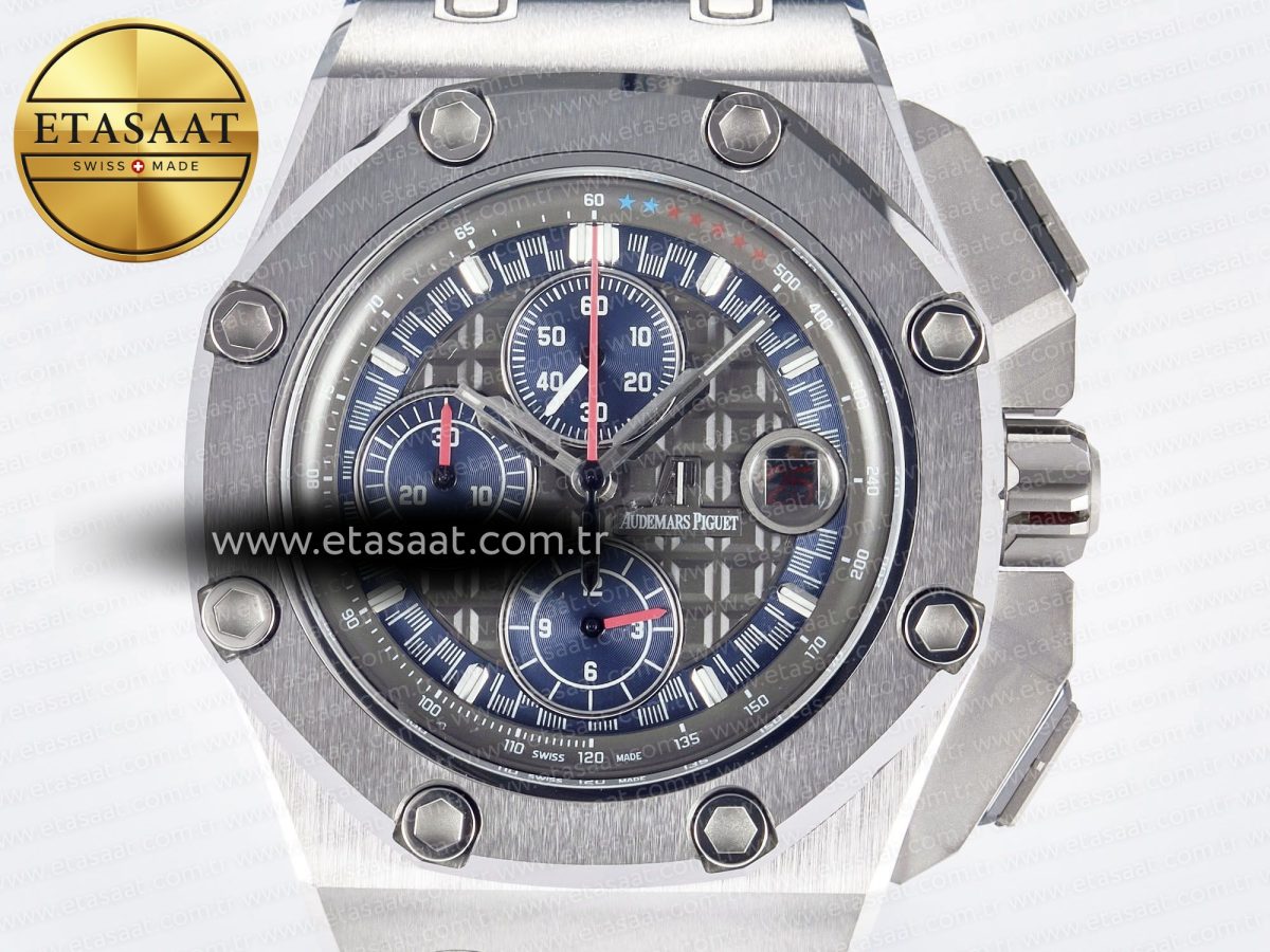 Audemars Piguet Royal Oak Offshore Schumacher Best Edition Gray/Blue Dial on Blue Rubber Strap A3126 - Görsel 4