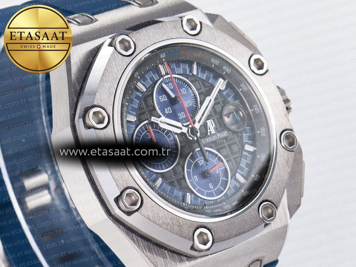 Audemars Piguet Royal Oak Offshore Schumacher Best Edition Gray/Blue Dial on Blue Rubber Strap A3126 - Görsel 5