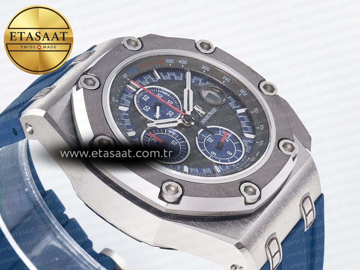 Audemars Piguet Royal Oak Offshore Schumacher Best Edition Gray/Blue Dial on Blue Rubber Strap A3126 - Görsel 7