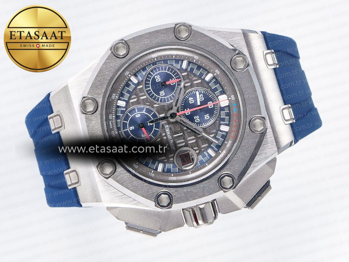 Audemars Piguet Royal Oak Offshore Schumacher Best Edition Gray/Blue Dial on Blue Rubber Strap A3126 - Görsel 8