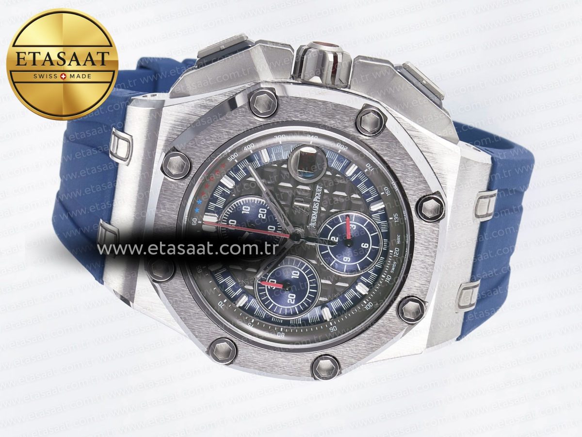 Audemars Piguet Royal Oak Offshore Schumacher Best Edition Gray/Blue Dial on Blue Rubber Strap A3126 - Görsel 9