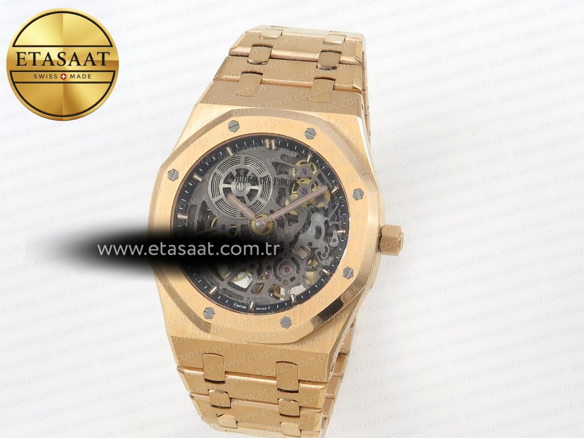 Audemars Piguet Royal Oak Openworked 16204 Skeleton Dial on RG A7124 - Görsel 1