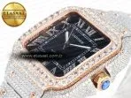 Cartier Santos De 40mm TWF 1:1 Best Edition Black Diamond Dial SS/RG Dia/Rmn A2824 - Görsel 6