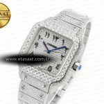 Cartier Santos De 40mm TWF 1:1 Best Edition Black Diamond Dial SS/SS A2824