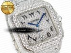 Cartier Santos De 40mm TWF 1:1 Best Edition Black Diamond Dial SS/SS A2824 - Görsel 5