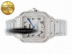 Cartier Santos De 40mm TWF 1:1 Best Edition Black Diamond Dial SS/SS A2824 - Görsel 9