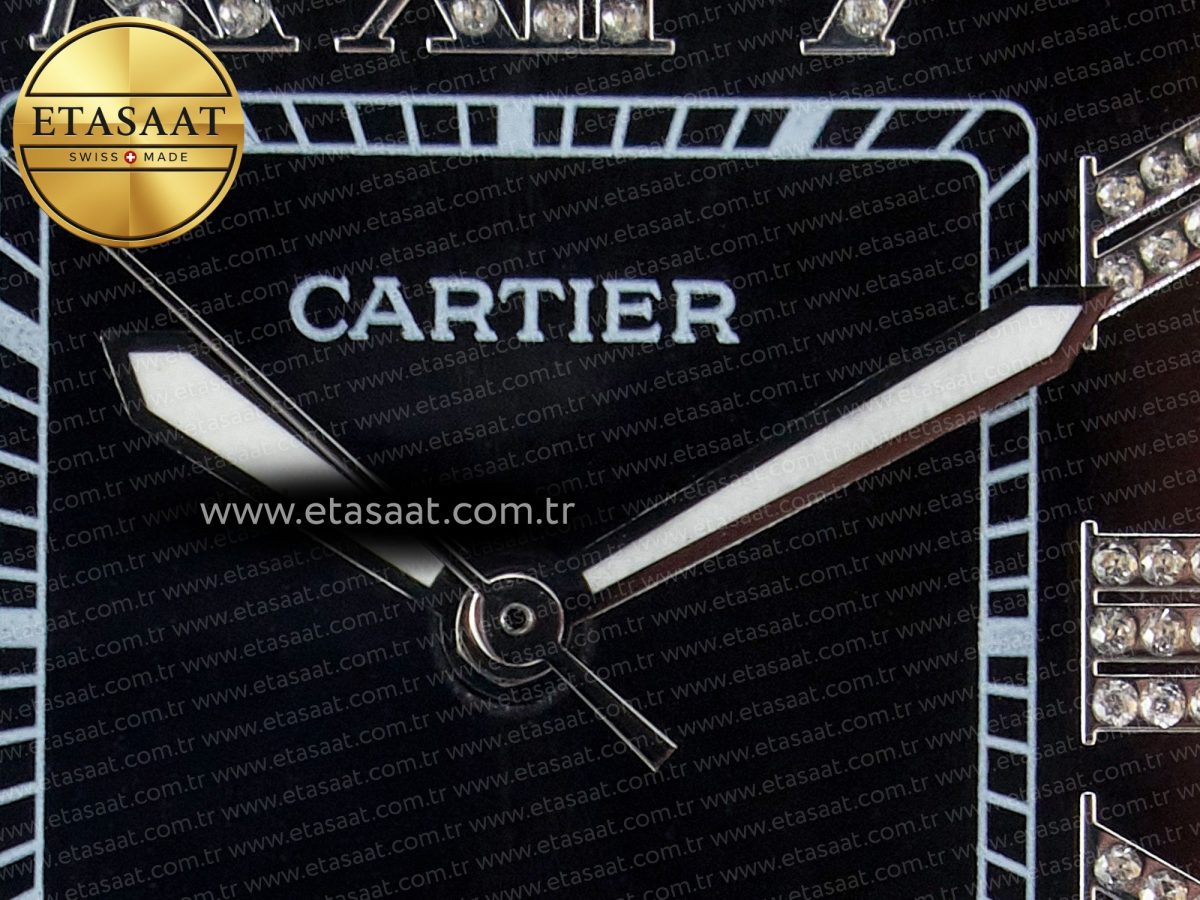 Cartier Santos De 40mm TWF 1:1 Best Edition Black Diamond Dial SS/YG Dia/Rmn A2824 - Görsel 10