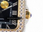Cartier Santos De 40mm TWF 1:1 Best Edition Black Diamond Dial SS/YG Dia/Rmn A2824 - Görsel 11