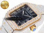 Cartier Santos De 40mm TWF 1:1 Best Edition Black Diamond Dial SS/YG Dia/Rmn A2824 - Görsel 6