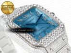 Cartier Santos De 40mm TWF 1:1 Best Edition Blue Dial SS/SS Dia/Rmn A2824 - Görsel 7