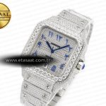 Cartier Santos De 40mm TWF 1:1 Best Edition Blue Diamond Dial SS/SS A2824