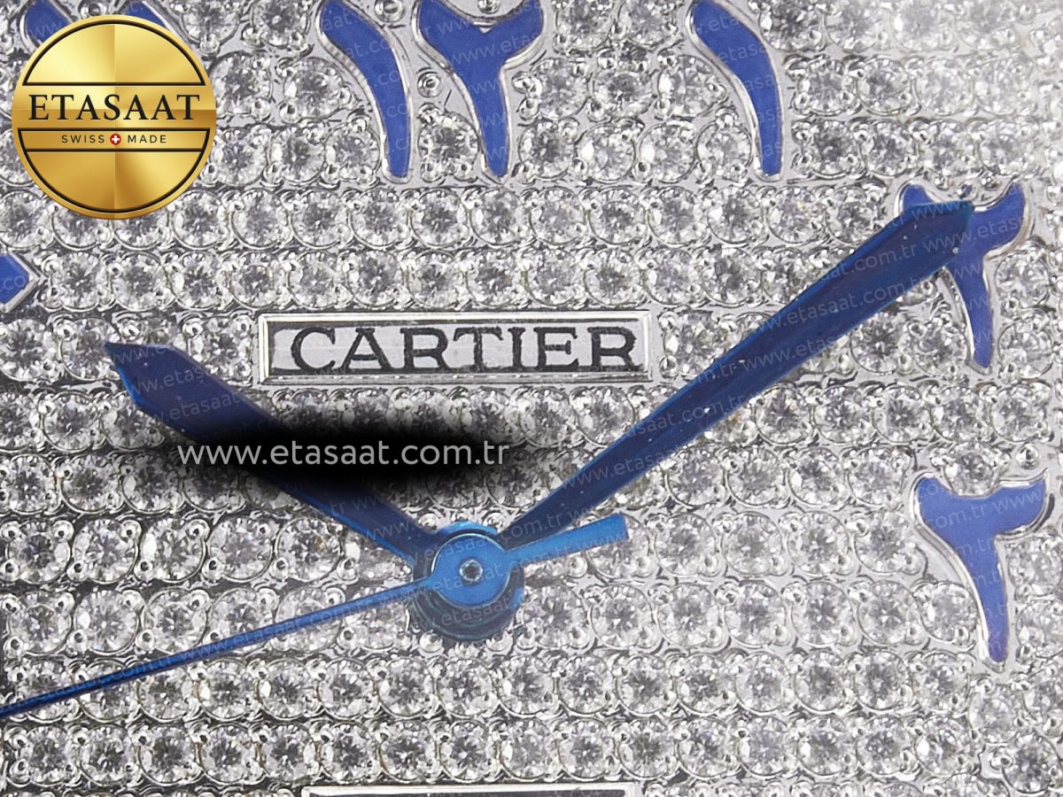 Cartier Santos De 40mm TWF 1:1 Best Edition Blue Diamond Dial SS/SS A2824 - Görsel 10