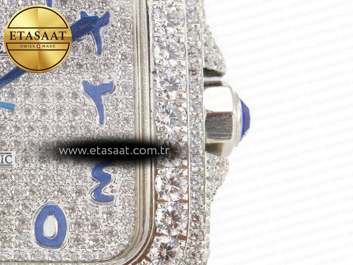 Cartier Santos De 40mm TWF 1:1 Best Edition Blue Diamond Dial SS/SS A2824 - Görsel 11