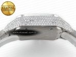 Cartier Santos De 40mm TWF 1:1 Best Edition Blue Diamond Dial SS/SS A2824 - Görsel 13