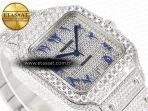 Cartier Santos De 40mm TWF 1:1 Best Edition Blue Diamond Dial SS/SS A2824 - Görsel 7