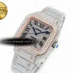 Cartier Santos De 40mm TWF 1:1 Best Edition Diamond Dial SS/RG Dia/Rmn A2824