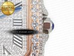 Cartier Santos De 40mm TWF 1:1 Best Edition Diamond Dial SS/RG Dia/Rmn A2824 - Görsel 30