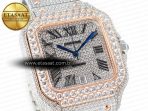 Cartier Santos De 40mm TWF 1:1 Best Edition Diamond Dial SS/RG Dia/Rmn A2824 - Görsel 5