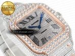 Cartier Santos De 40mm TWF 1:1 Best Edition Diamond Dial SS/RG Dia/Rmn A2824 - Görsel 7