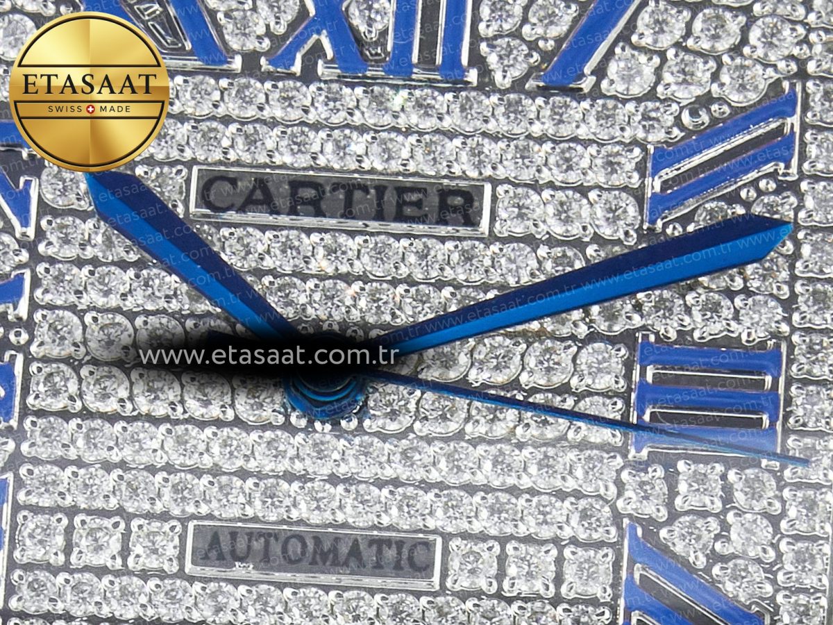Cartier Santos De 40mm TWF 1:1 Best Edition Diamond Dial SS/SS Dia/Rmn A2824 - Görsel 10