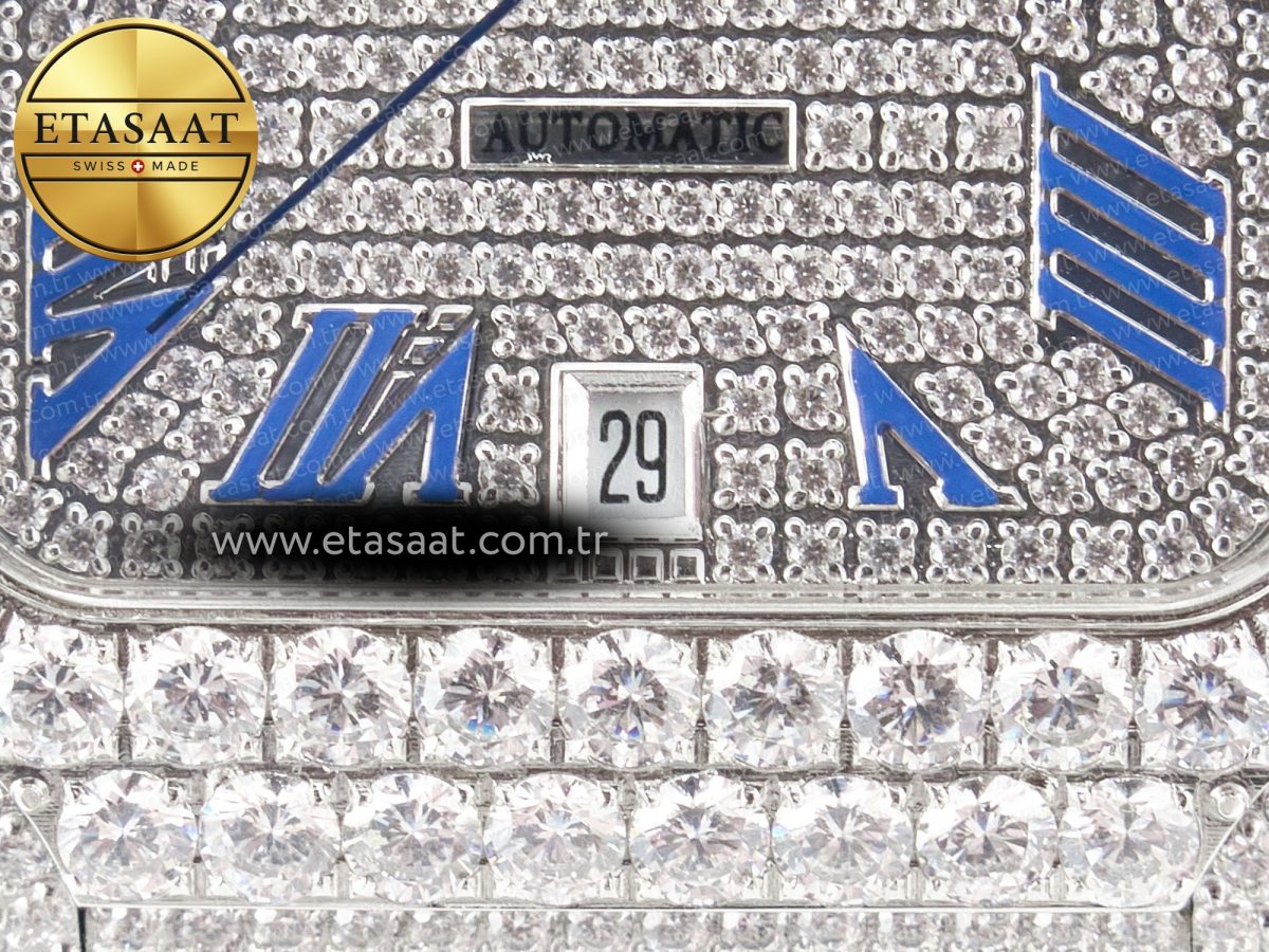 Cartier Santos De 40mm TWF 1:1 Best Edition Diamond Dial SS/SS Dia/Rmn A2824 - Görsel 12