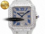 Cartier Santos De 40mm TWF 1:1 Best Edition Diamond Dial SS/SS Dia/Rmn A2824 - Görsel 4