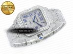 Cartier Santos De 40mm TWF 1:1 Best Edition Diamond Dial SS/SS Dia/Rmn A2824 - Görsel 8