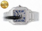 Cartier Santos De 40mm TWF 1:1 Best Edition Diamond Dial SS/SS Dia/Rmn A2824 - Görsel 9