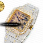 Cartier Santos De 40mm TWF 1:1 Best Edition Diamond Dial SS/YG Dia/Rmn A2824