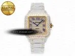 Cartier Santos De 40mm TWF 1:1 Best Edition Diamond Dial SS/YG Dia/Rmn A2824 - Görsel 3