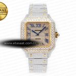 Cartier Santos De 40mm Twf Pırlantalı Kadran A2824 Eta Saat - Görsel 3 - 1:1 Süper Klon Saat