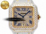 Cartier Santos De 40mm TWF 1:1 Best Edition Diamond Dial SS/YG Dia/Rmn A2824 - Görsel 4