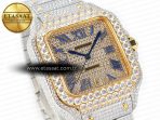 Cartier Santos De 40mm TWF 1:1 Best Edition Diamond Dial SS/YG Dia/Rmn A2824 - Görsel 5