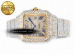 Cartier Santos De 40mm TWF 1:1 Best Edition Diamond Dial SS/YG Dia/Rmn A2824 - Görsel 9
