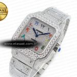 Cartier Santos De 40mm TWF 1:1 Best Edition Rainbow Diamond Dial SS/SS A2824