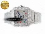 Cartier Santos De 40mm TWF 1:1 Best Edition Rainbow Diamond Dial SS/SS A2824 - Görsel 10