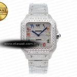 Cartier Santos De 40mm Twf Gökkuşağı Kadran A2824 Eta Saat - Görsel 3 - 1:1 Süper Klon Saat