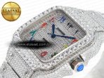 Cartier Santos De 40mm TWF 1:1 Best Edition Rainbow Diamond Dial SS/SS A2824 - Görsel 6