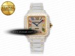 Cartier Santos De 40mm TWF 1:1 Best Edition Rainbow Diamond Dial SS/YG Dia/Rmn A2824 - Görsel 3