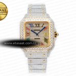 Cartier Santos De 40mm Twf Gökkuşağı Kadran A2824 S2 Eta Saat - Görsel 3 - 1:1 Süper Klon Saat