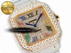 Cartier Santos De 40mm TWF 1:1 Best Edition Rainbow Diamond Dial SS/YG Dia/Rmn A2824 - Görsel 5
