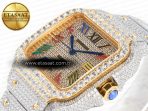 Cartier Santos De 40mm TWF 1:1 Best Edition Rainbow Diamond Dial SS/YG Dia/Rmn A2824 - Görsel 6