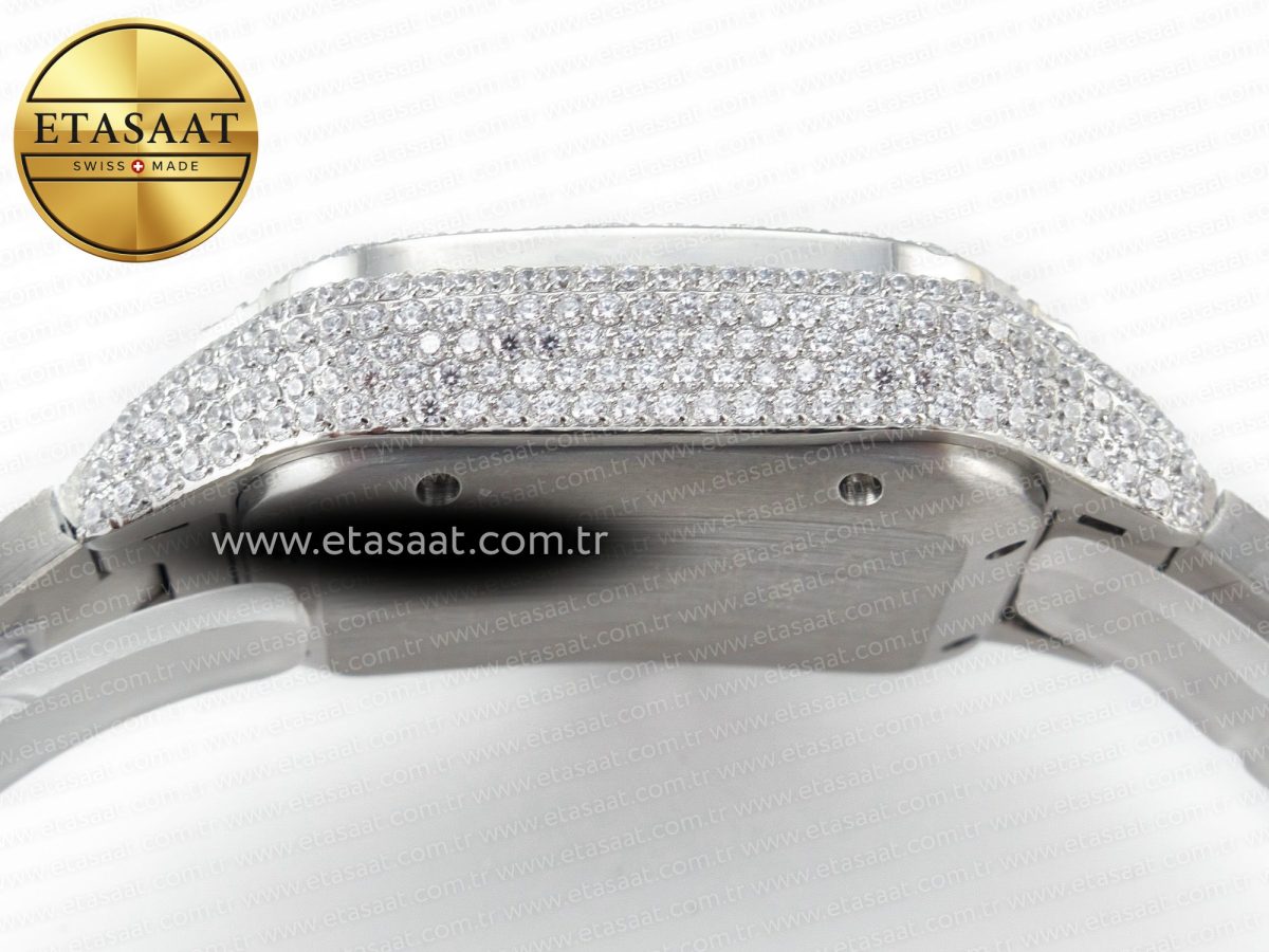 Cartier Santos De 40mm TWF 1:1 Best Edition Red Dial SS/SS Dia/Rmn A2824 - Görsel 13