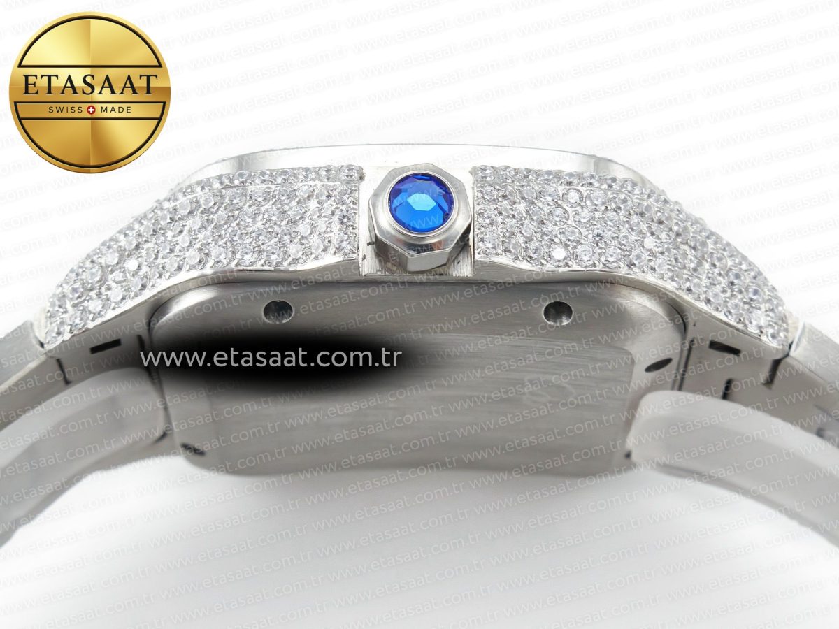 Cartier Santos De 40mm TWF 1:1 Best Edition Red Dial SS/SS Dia/Rmn A2824 - Görsel 14