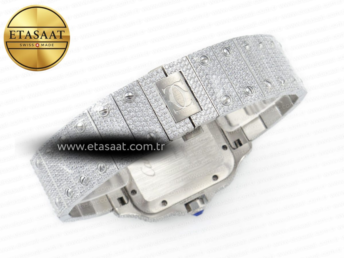 Cartier Santos De 40mm TWF 1:1 Best Edition Red Dial SS/SS Dia/Rmn A2824 - Görsel 15