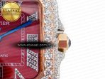 Cartier Santos De 40mm TWF 1:1 Best Edition Red Diamond Dial SS/RG Dia/Rmn A2824 - Görsel 11